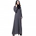 Casual zipper abaya-grey Casual zipper abaya-grey